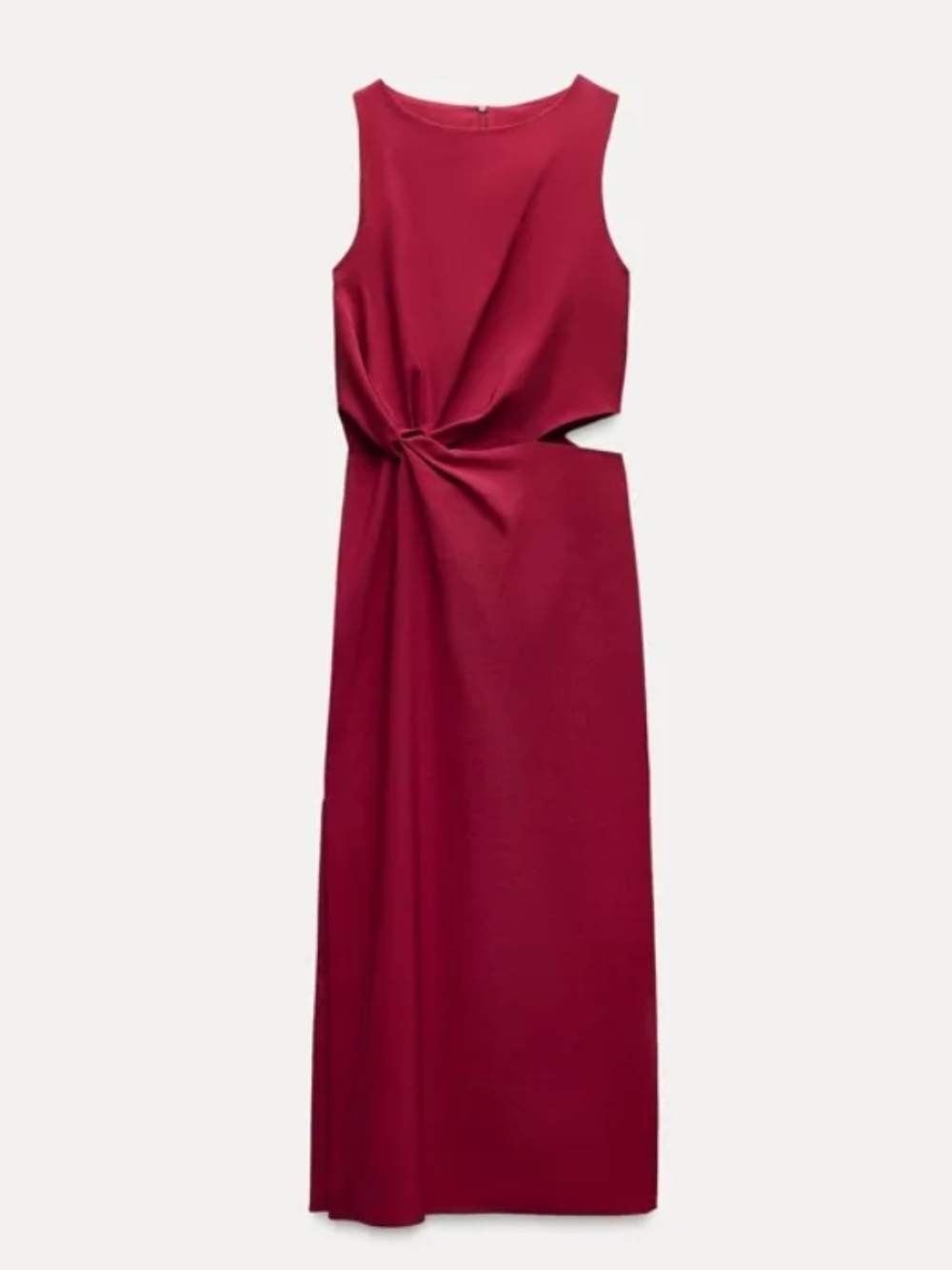 Zara BNWT Wine-Red Twist-Front Maxi Dress Size S